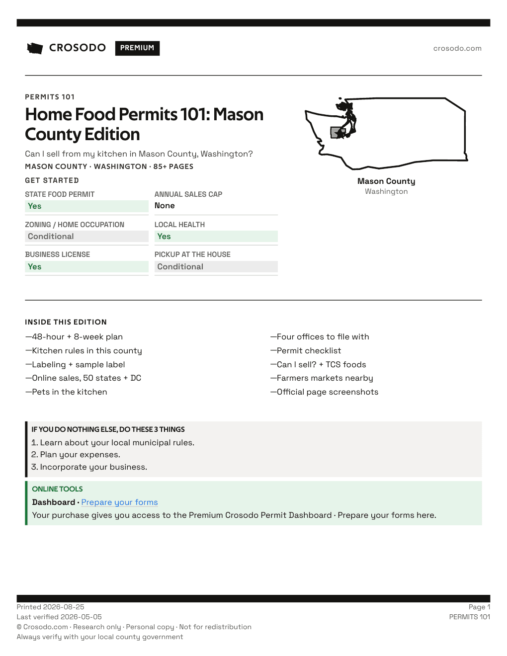 Permit Guide 101 cover for Mason County