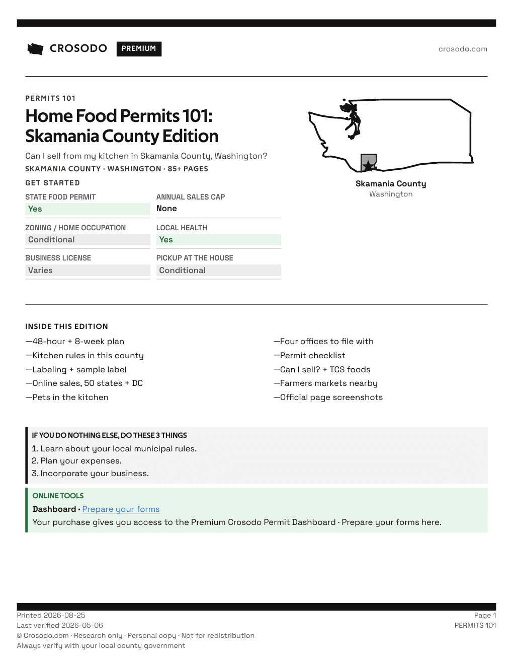 Permit Guide 101 cover for Skamania County
