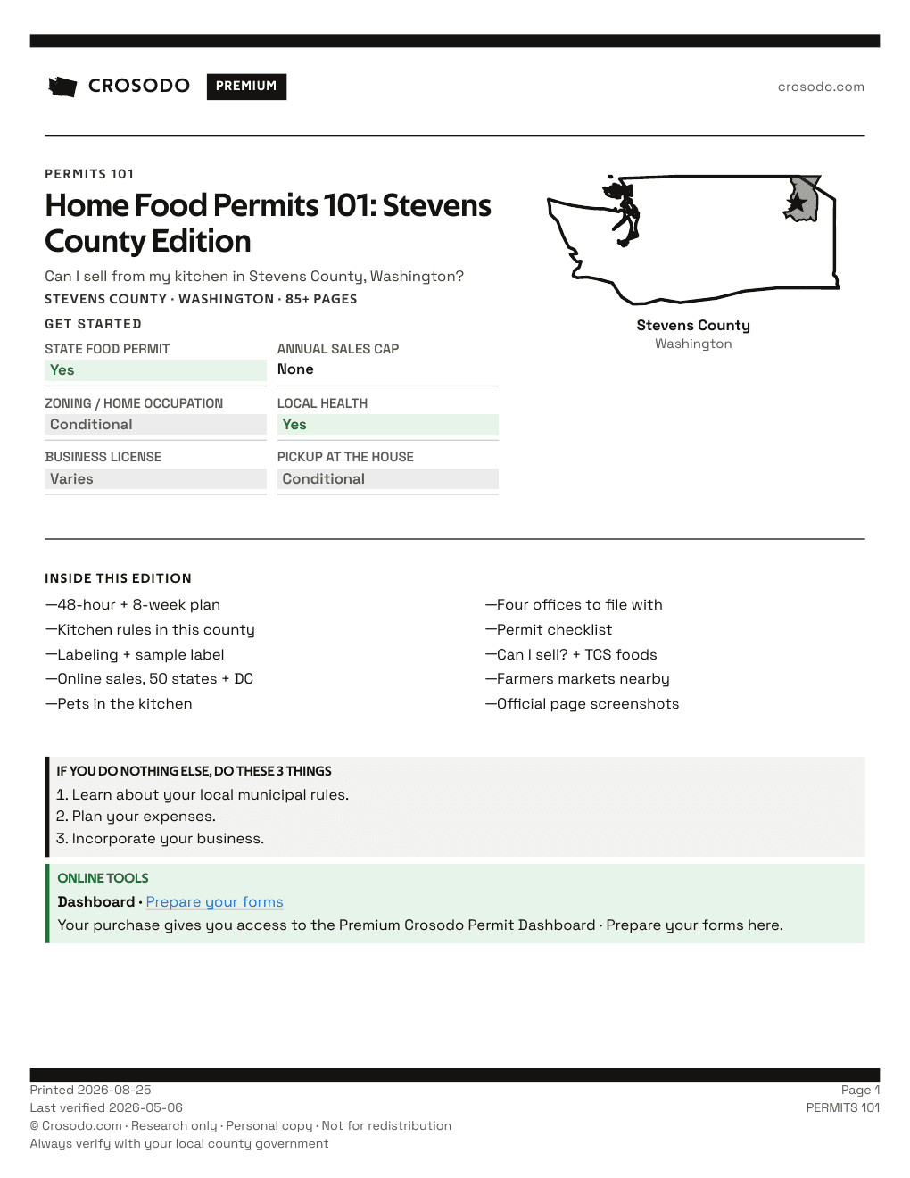 Permit Guide 101 cover for Stevens County