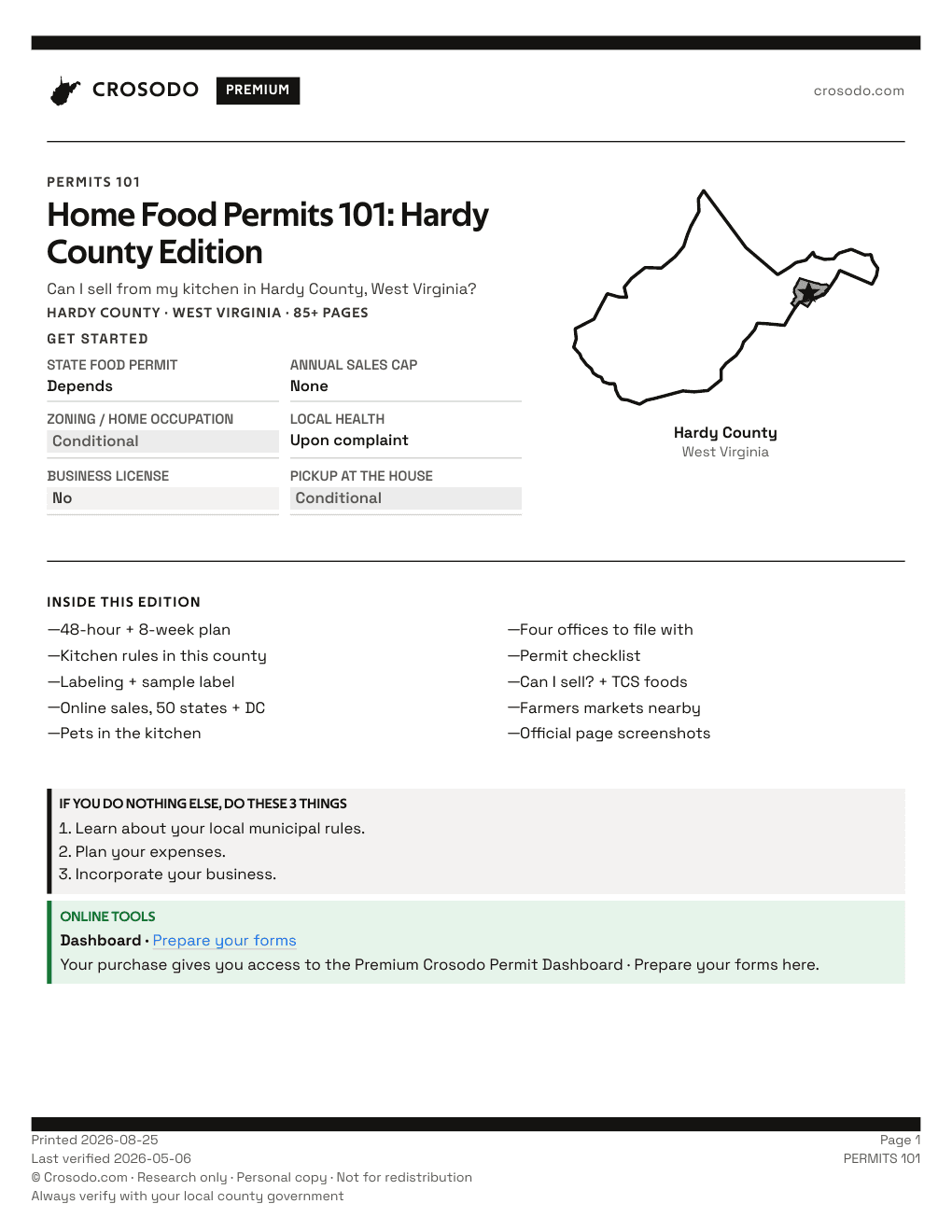 Permit Guide 101 cover for Hardy County