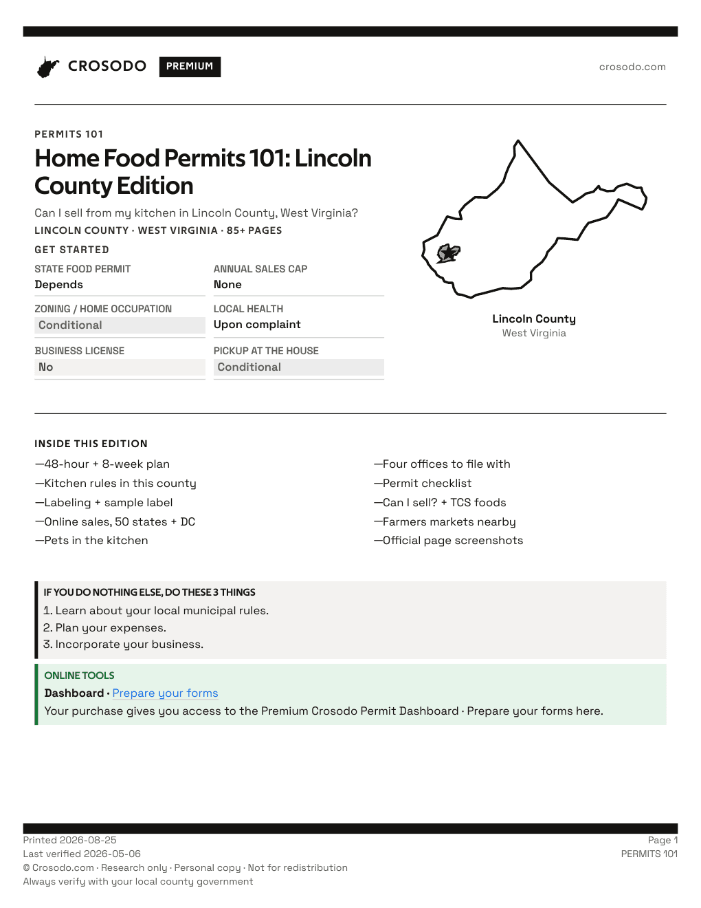 Permit Guide 101 cover for Lincoln County