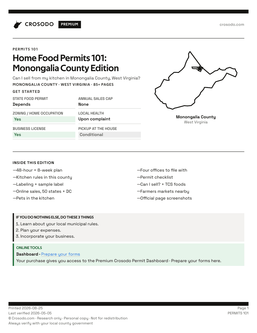 Permit Guide 101 cover for Monongalia County