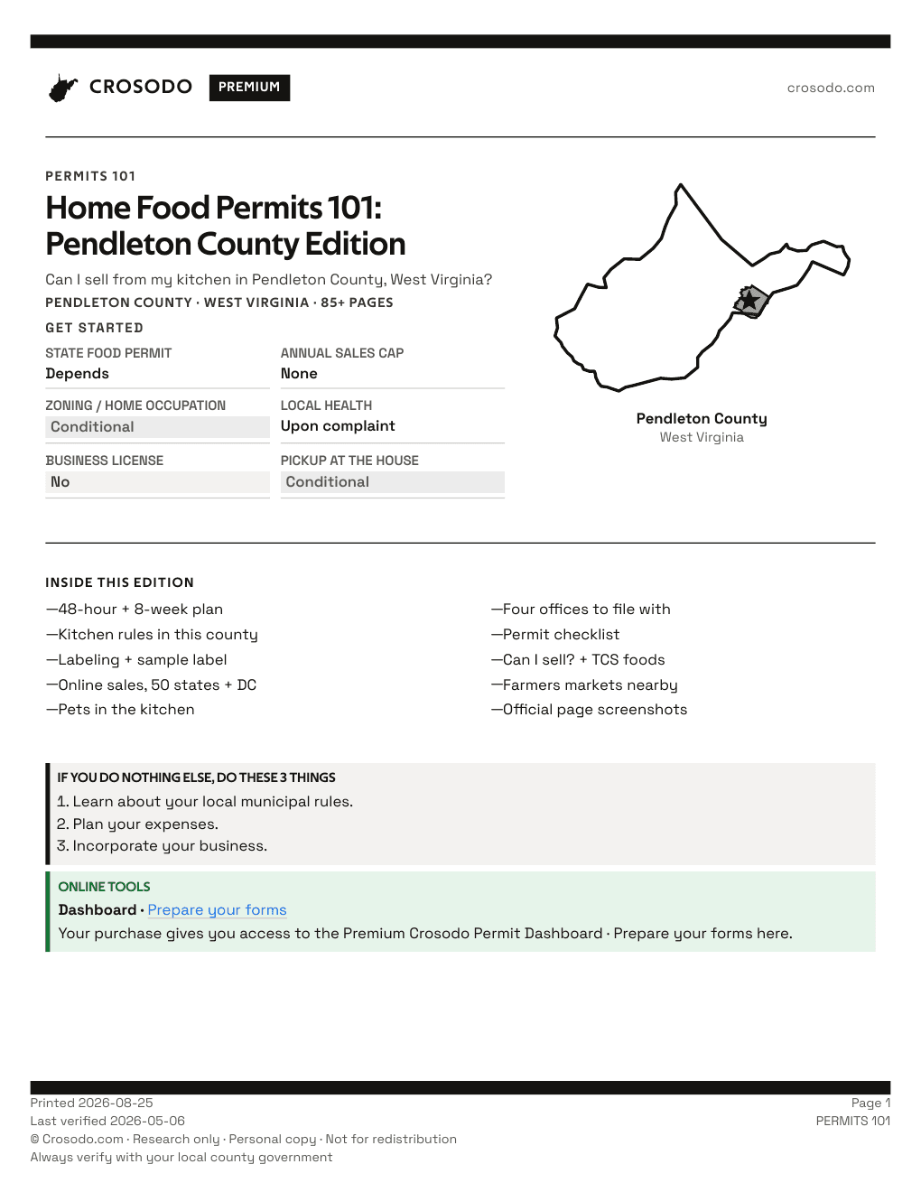 Permit Guide 101 cover for Pendleton County