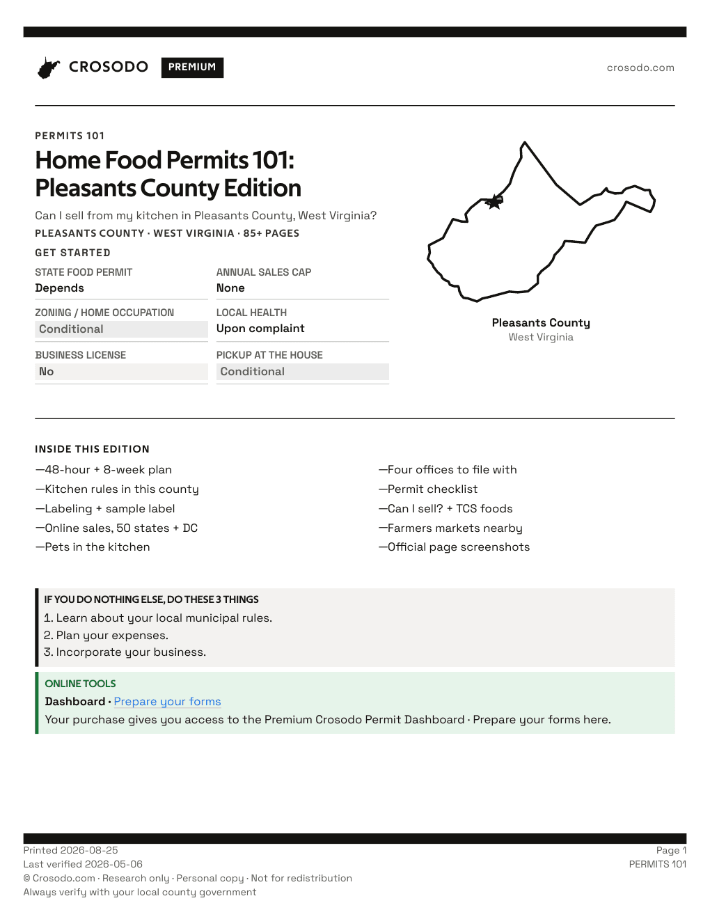 Permit Guide 101 cover for Pleasants County