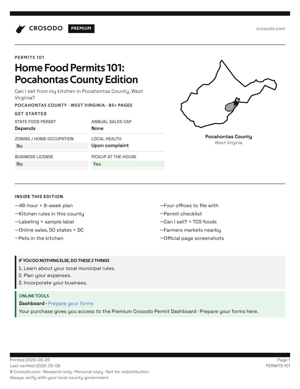 Permit Guide 101 cover for Pocahontas County