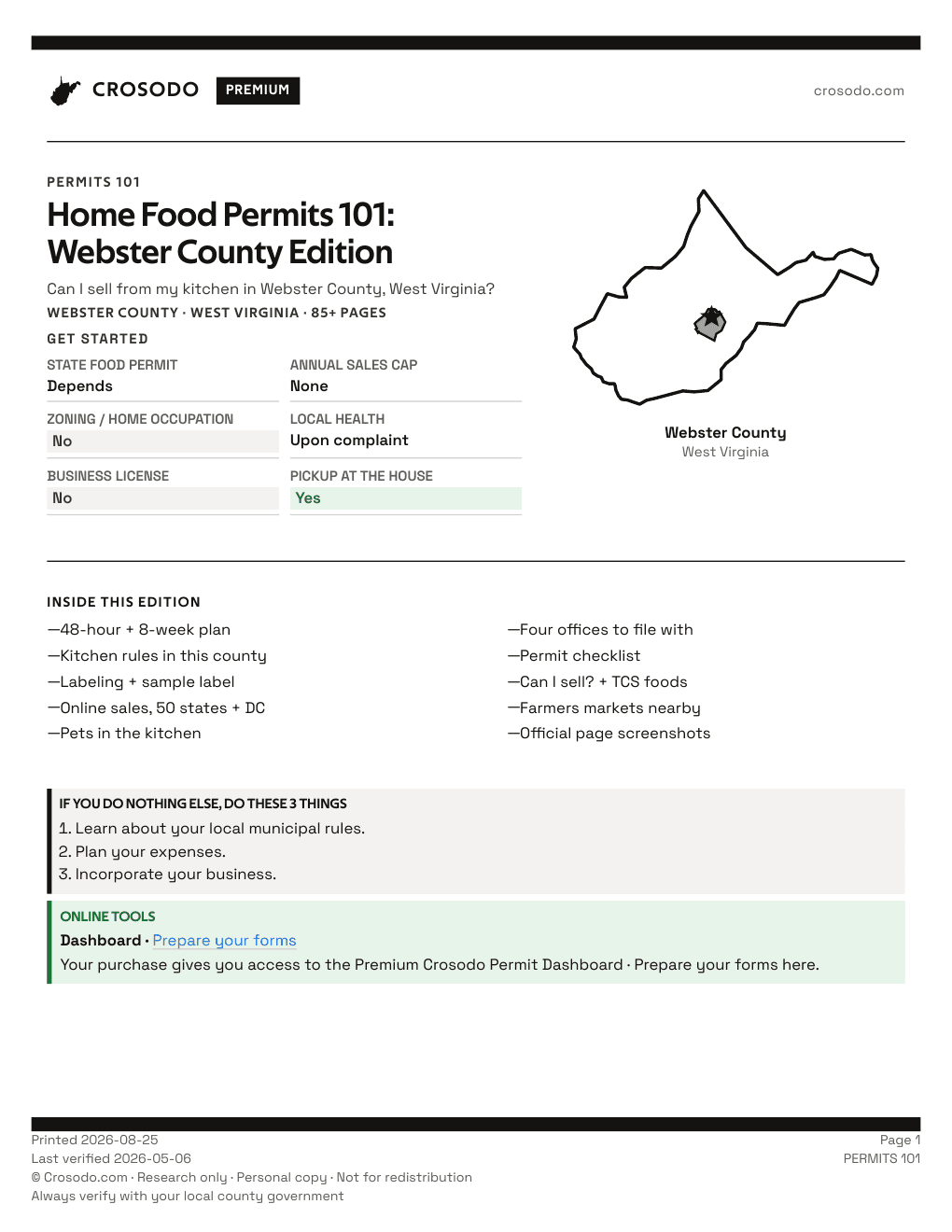 Permit Guide 101 cover for Webster County
