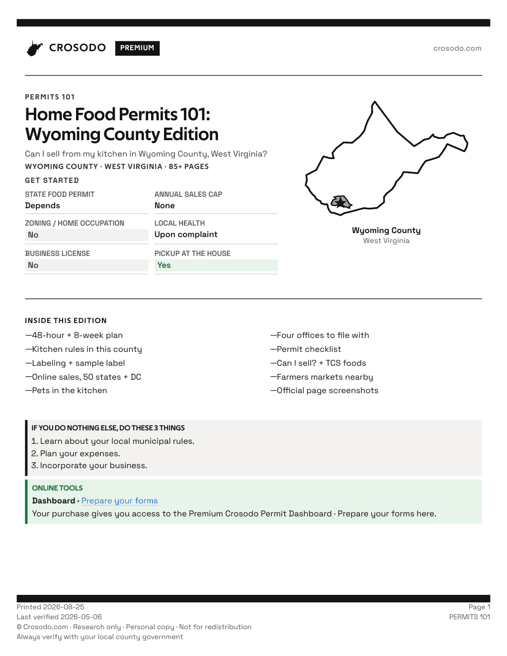 Permit Guide 101 cover for Wyoming County