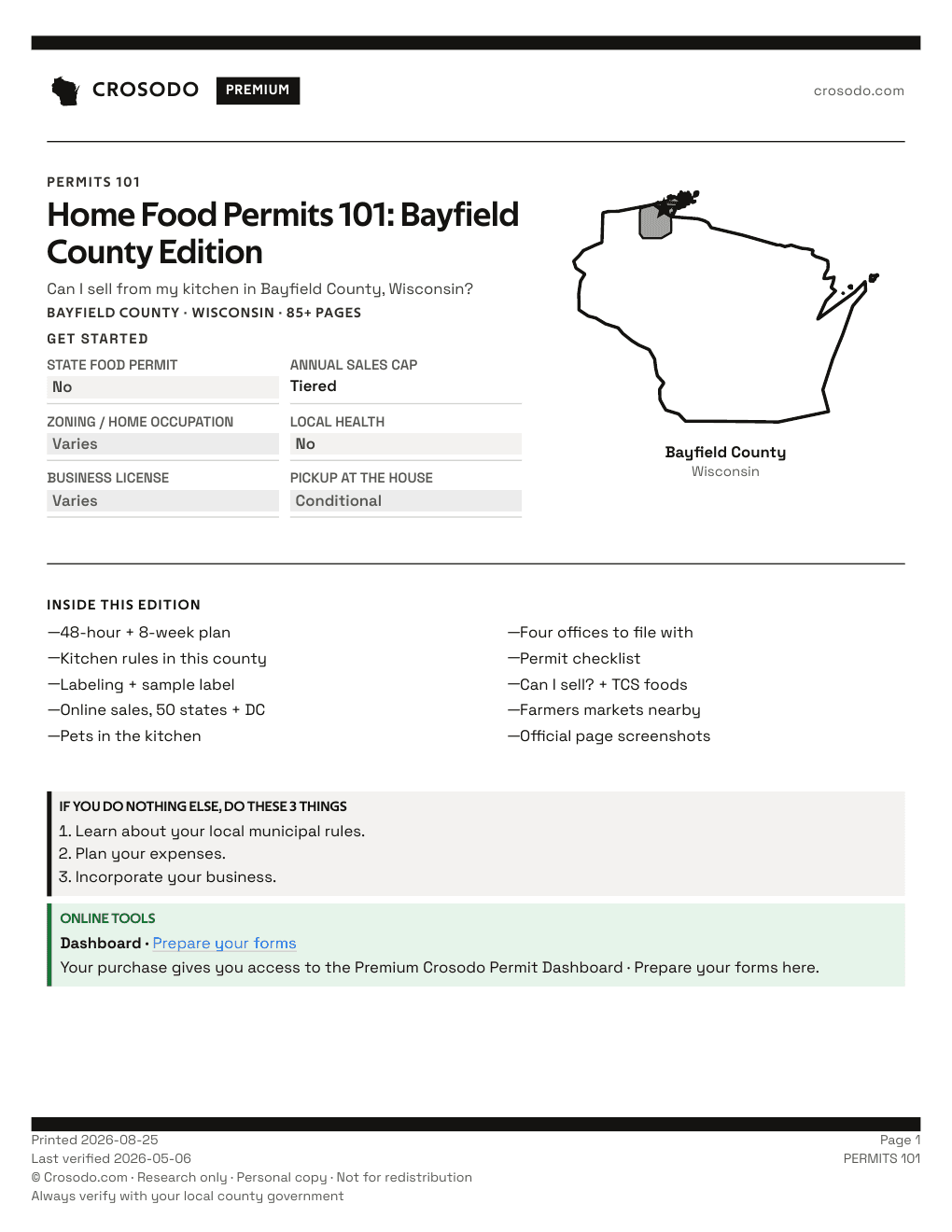 Permit Guide 101 cover for Bayfield County