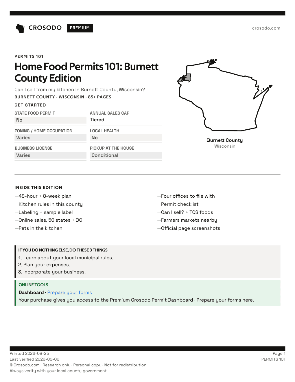 Permit Guide 101 cover for Burnett County