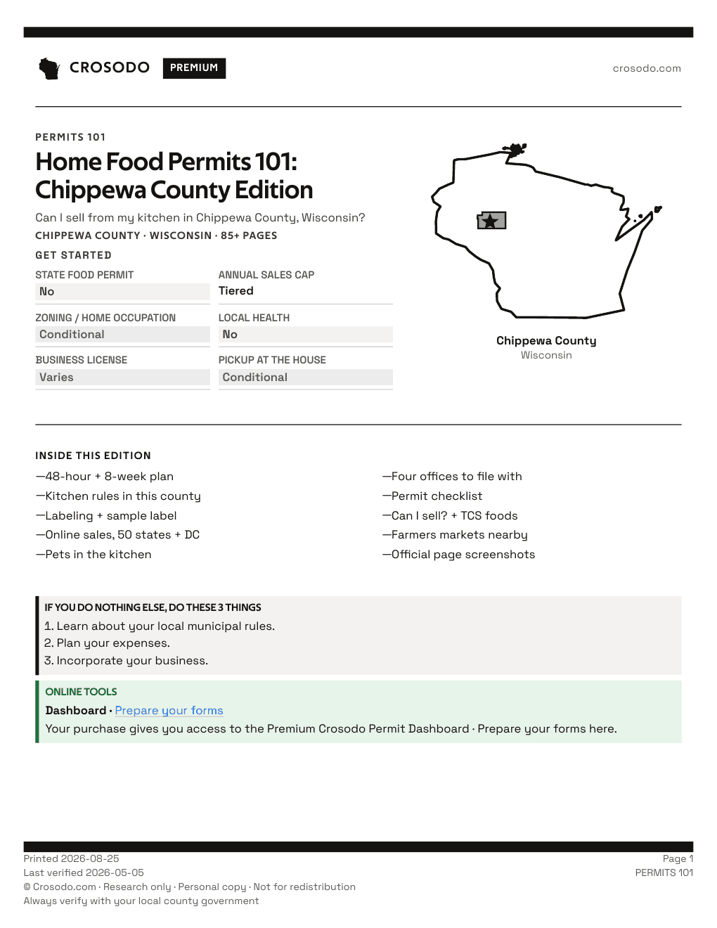 Permit Guide 101 cover for Chippewa County