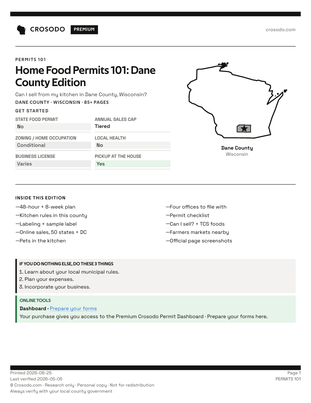 Permit Guide 101 cover for Dane County
