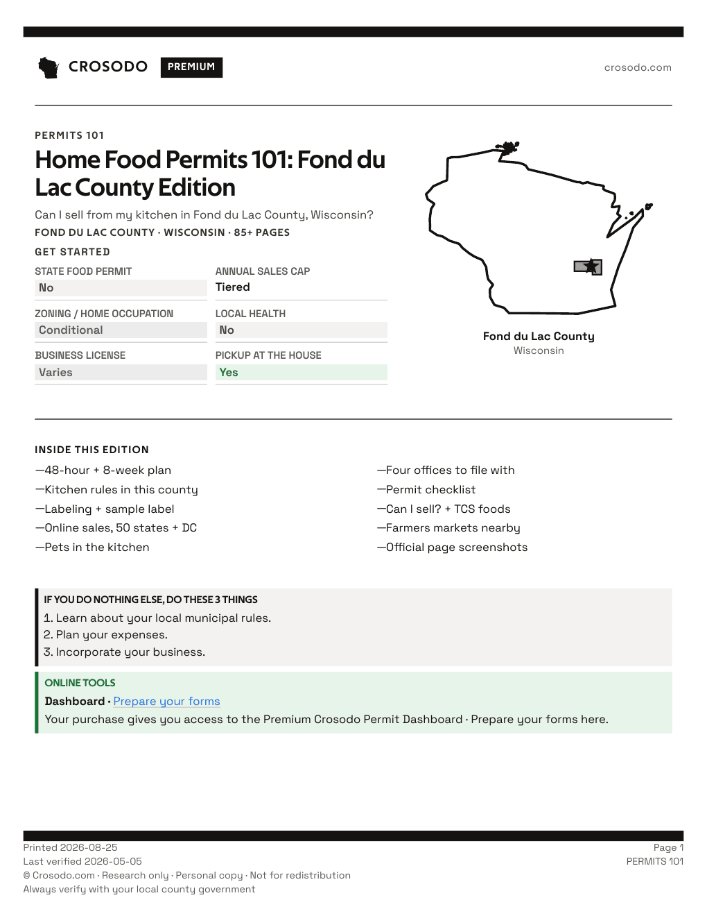 Permit Guide 101 cover for Fond du Lac County