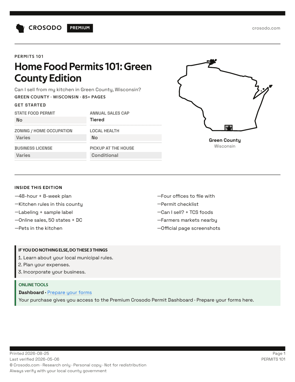 Permit Guide cover for Green County