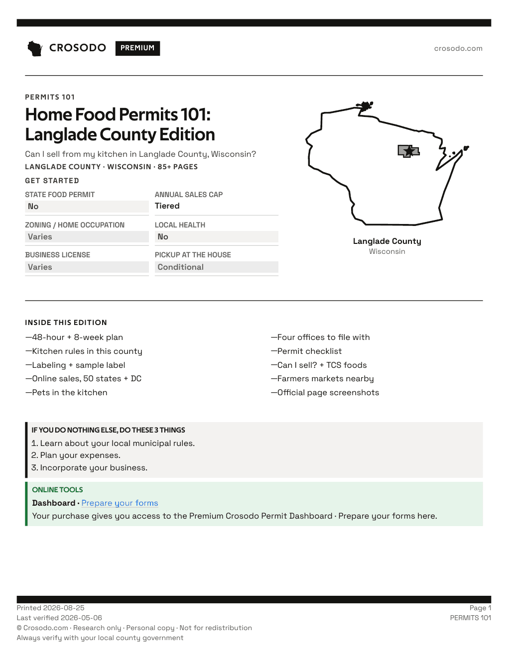 Permit Guide 101 cover for Langlade County