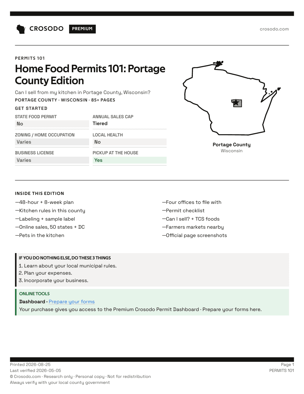 Permit Guide 101 cover for Portage County