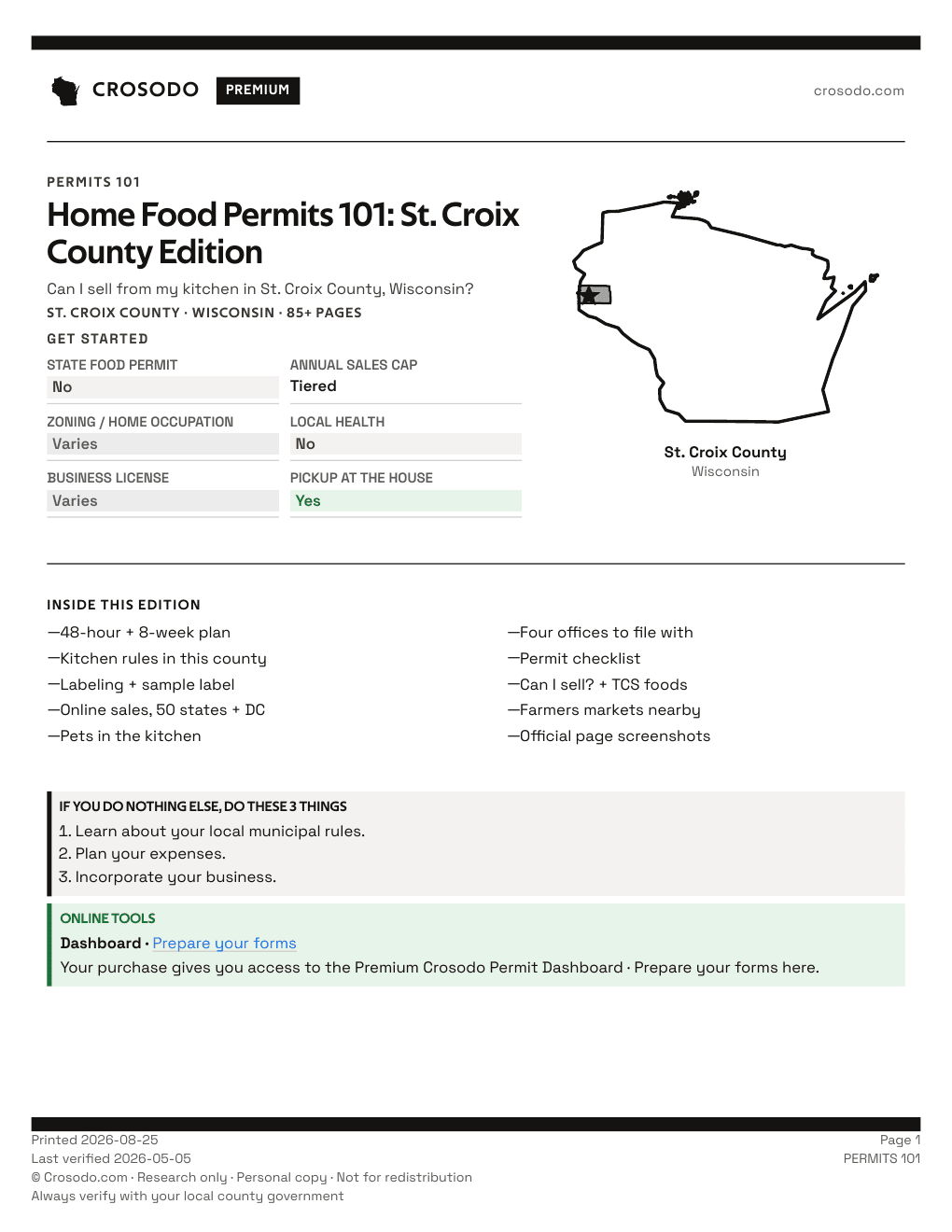 Permit Guide 101 cover for St. Croix County