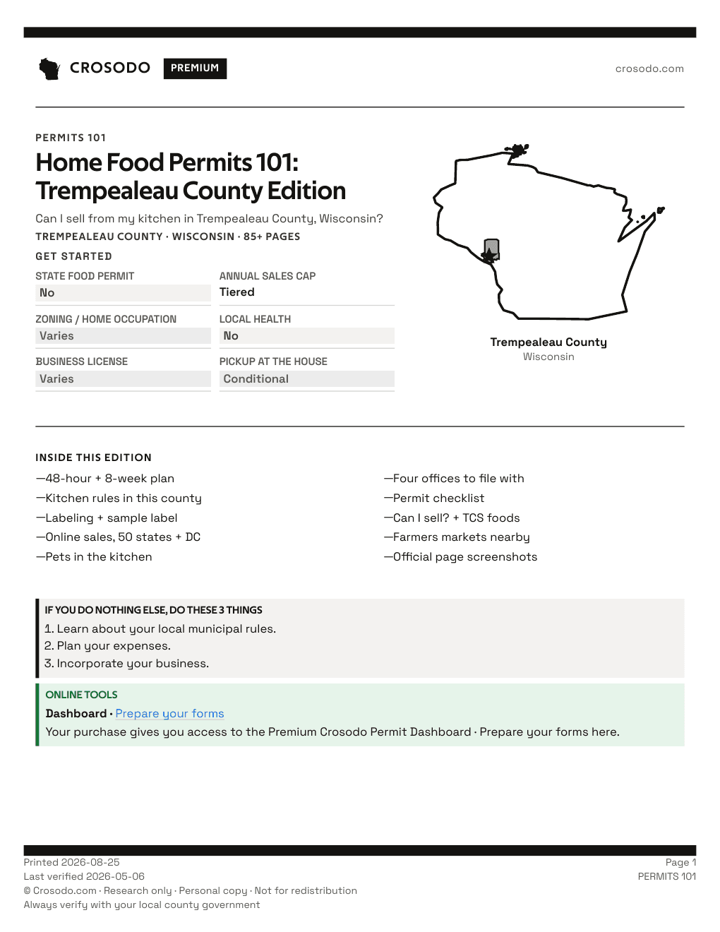 Permit Guide 101 cover for Trempealeau County