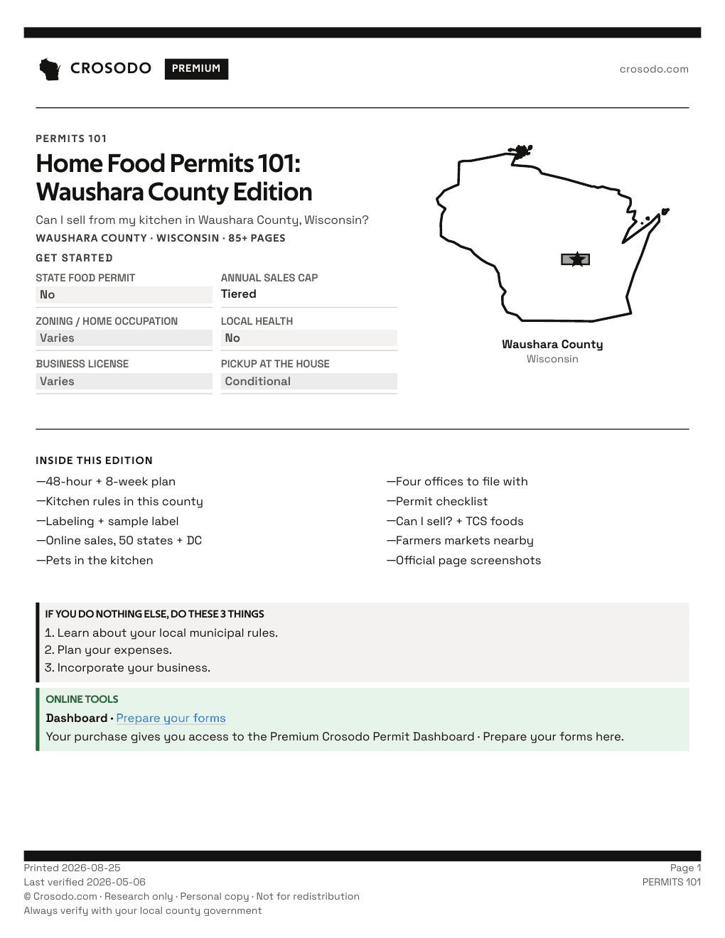 Permit Guide 101 cover for Waushara County