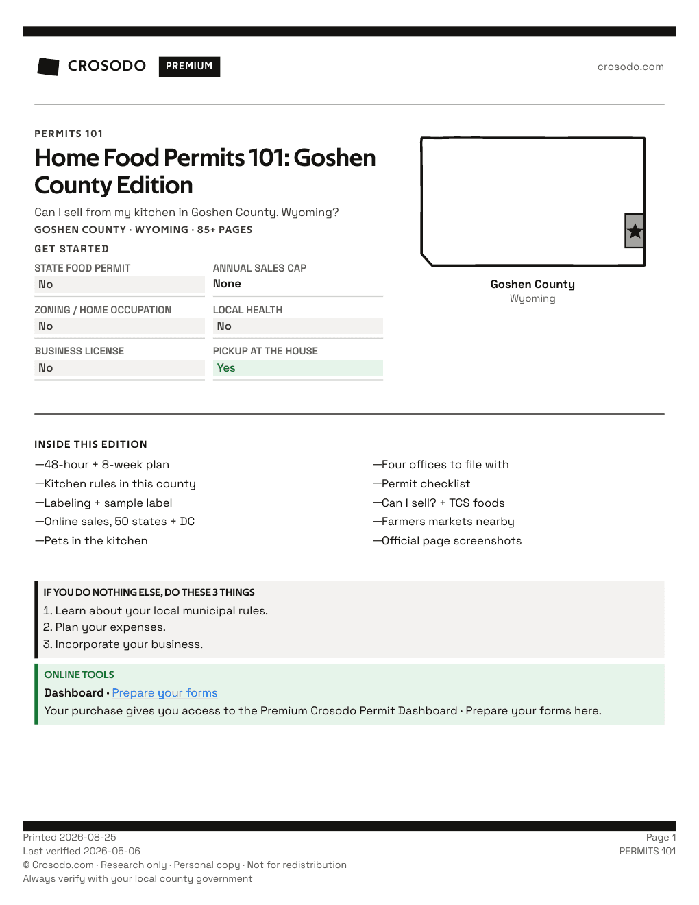 Permit Guide 101 cover for Goshen County